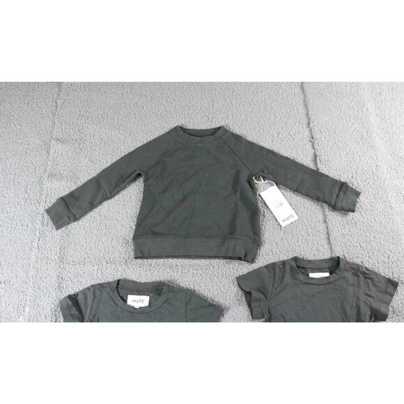 New Mate The Label Kids Lot of 3 Black Charcoal 12/18 Sweatshirt T Shirt Organic - Picture 3 of 6